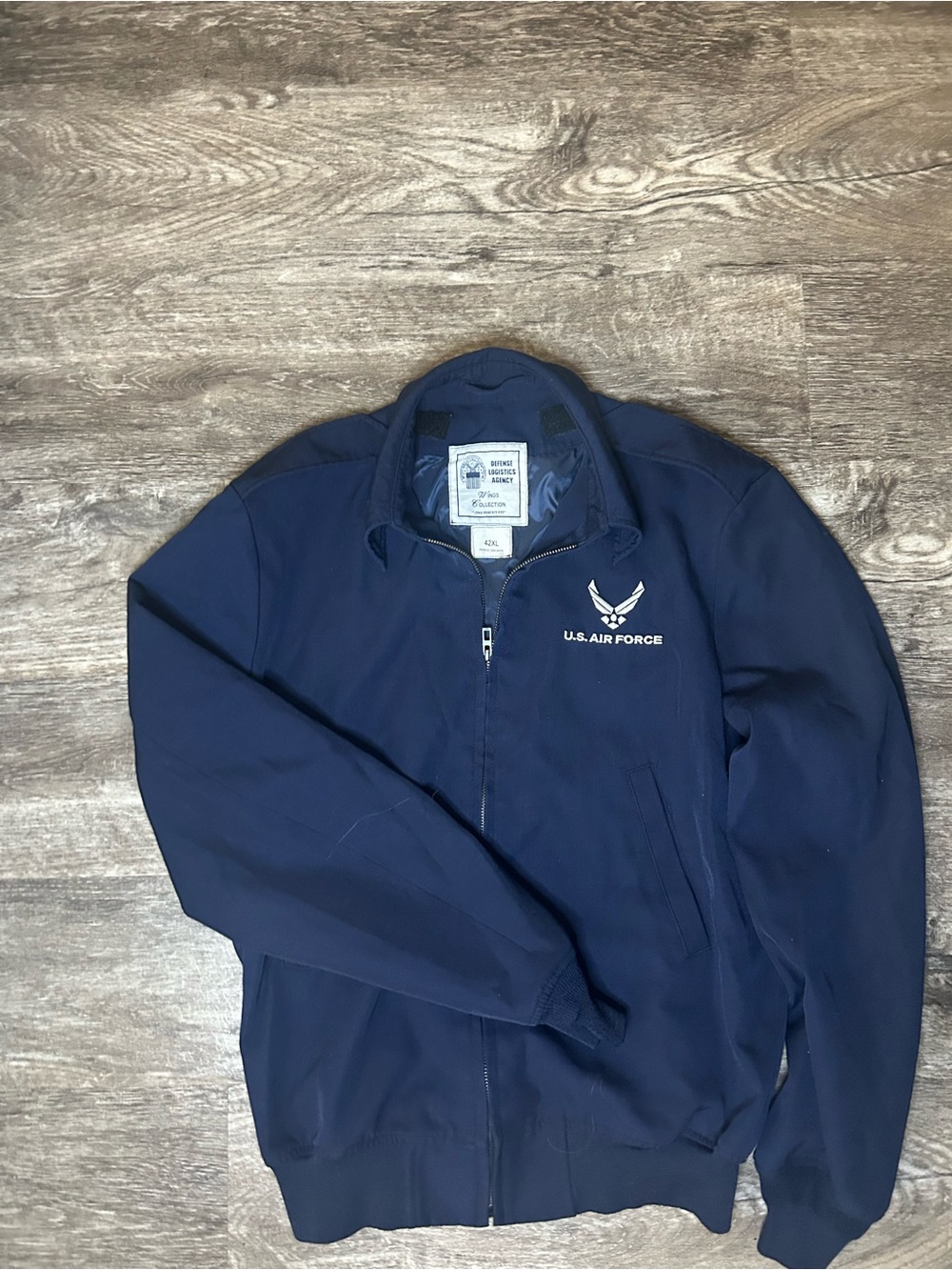 US Air Force Wings Collection Jacket Navy Blue Men's 42XL Military Bomber USAF